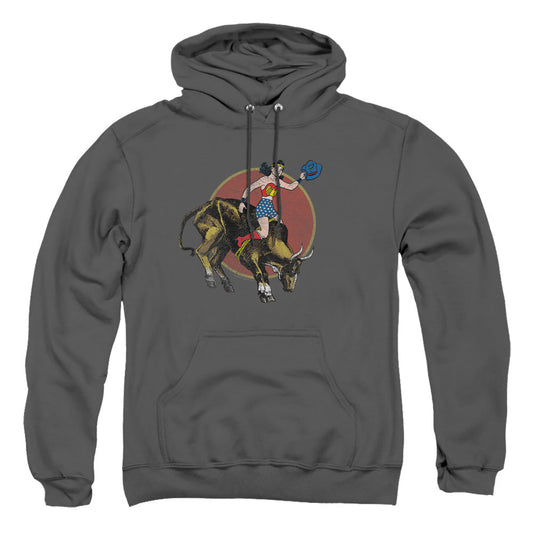 Justice League Of America Bull Rider Mens Hoodie Charcoal