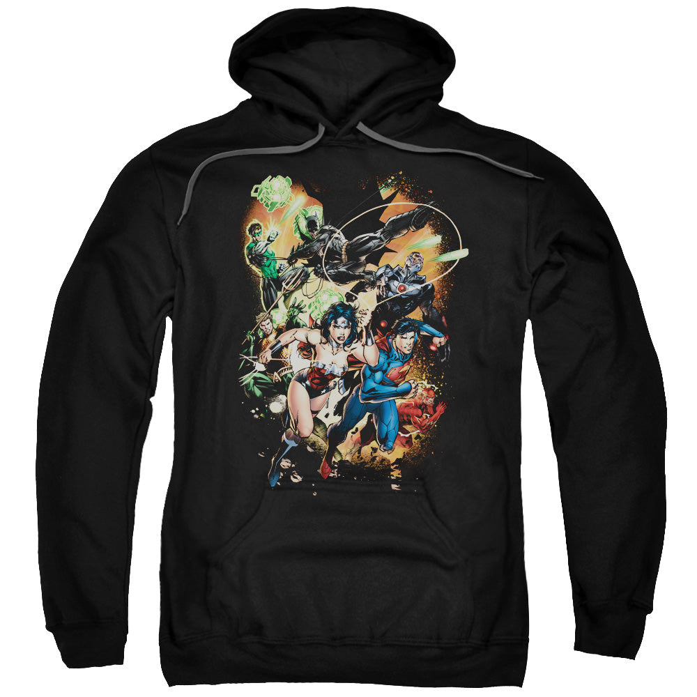 Justice League Battle Ready Mens Hoodie Black