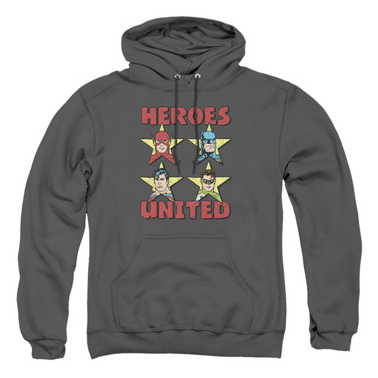 Justice League Of America United Stars Mens Hoodie Charcoal