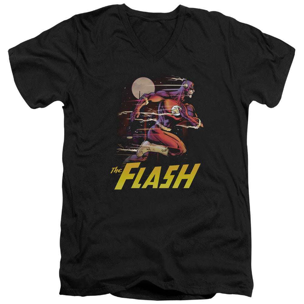 Justice League City Run Mens Slim Fit V-Neck T Shirt Black