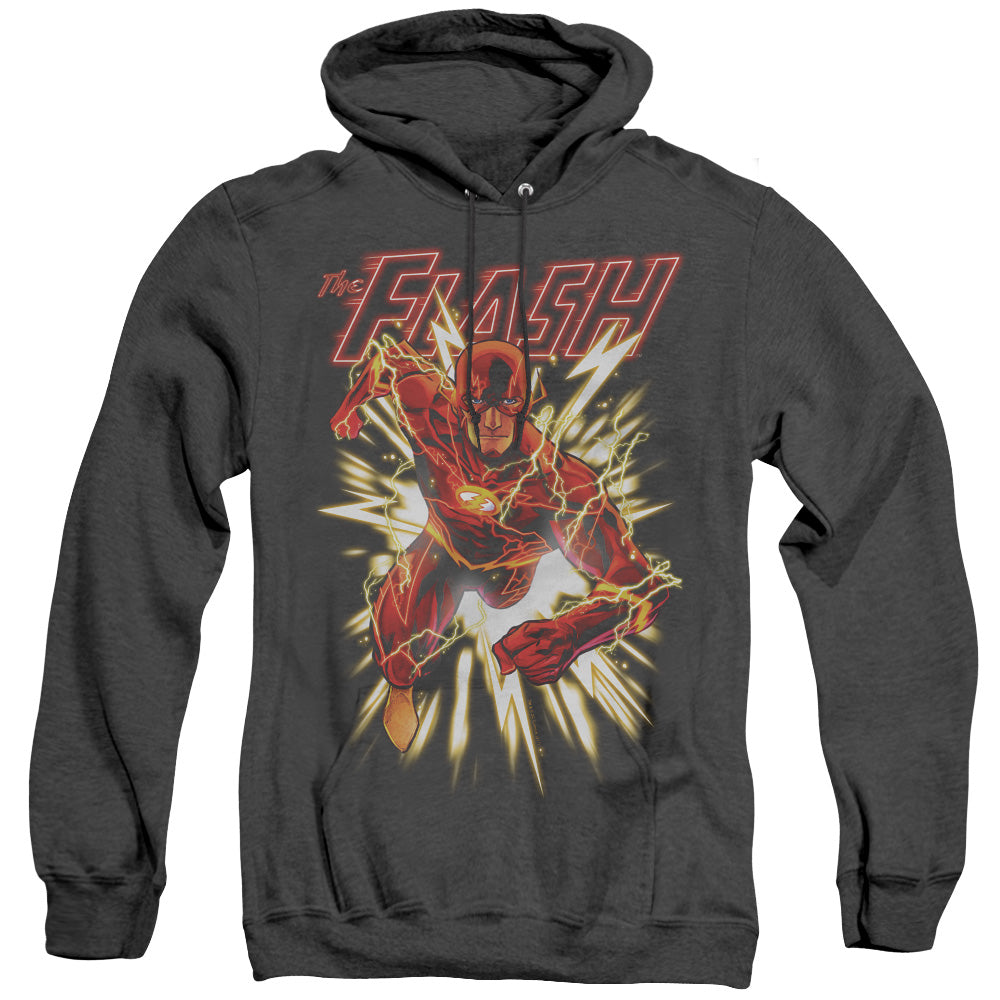 Justice League Of America Flash Glow Heather Mens Hoodie Black