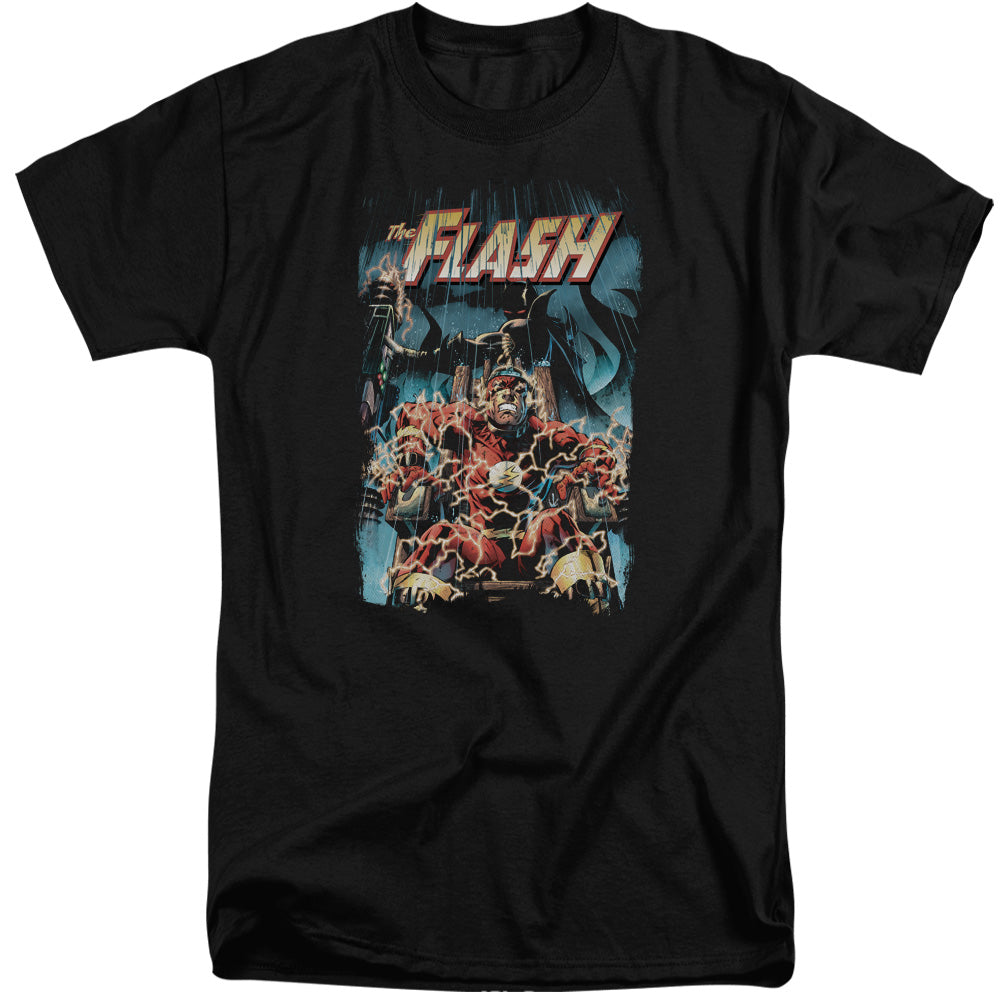 Justice League Electric Chair Mens Tall T Shirt Black