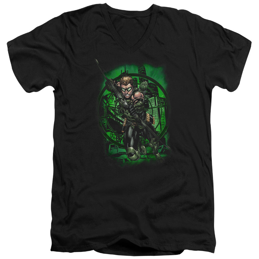 Justice League in My Sight Mens Slim Fit V-Neck T Shirt Black