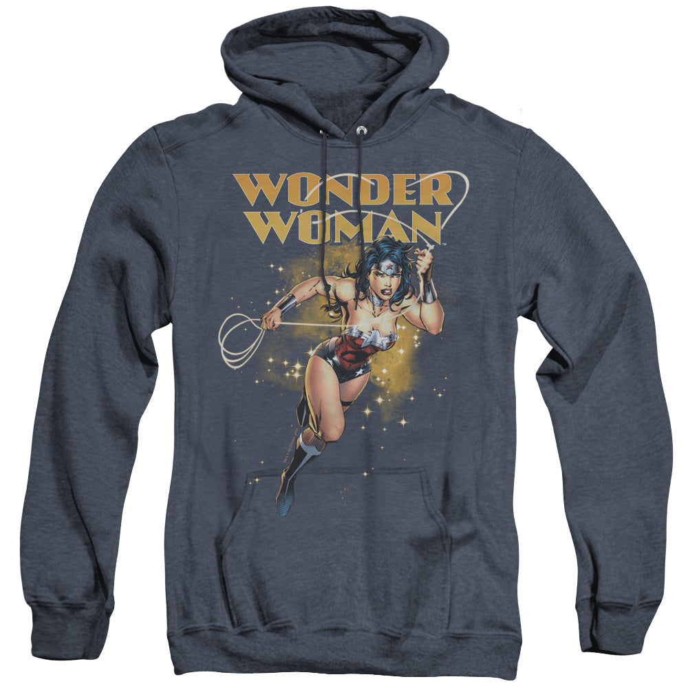 Justice League Of America Star Lasso Heather Mens Hoodie Navy