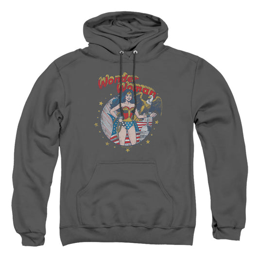 Justice League Of America At Your Service Mens Hoodie Charcoal