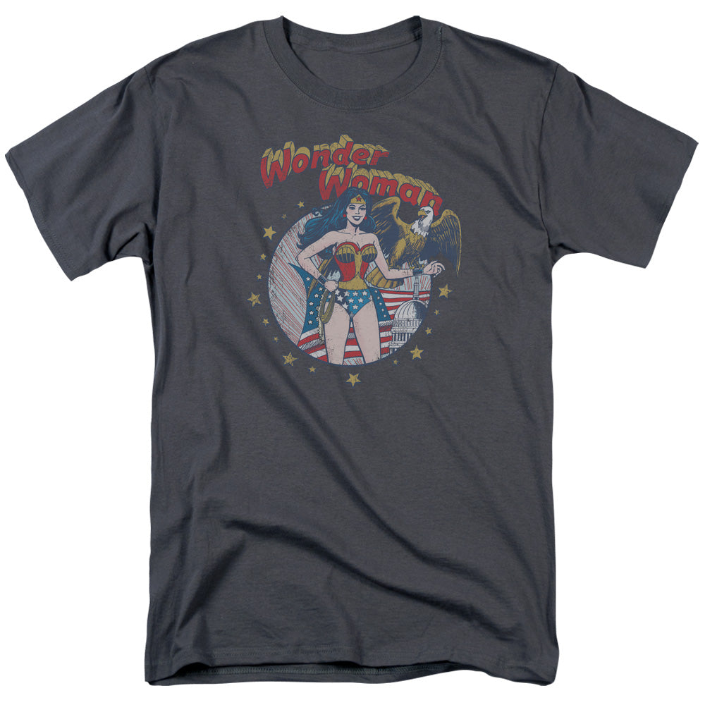 Justice League Of America At Your Service Mens T Shirt Charcoal