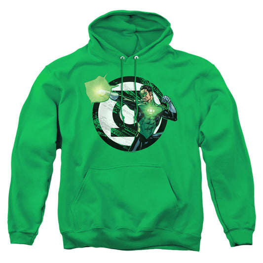 Justice League Of America Blasting Logo Mens Hoodie Kelly Green