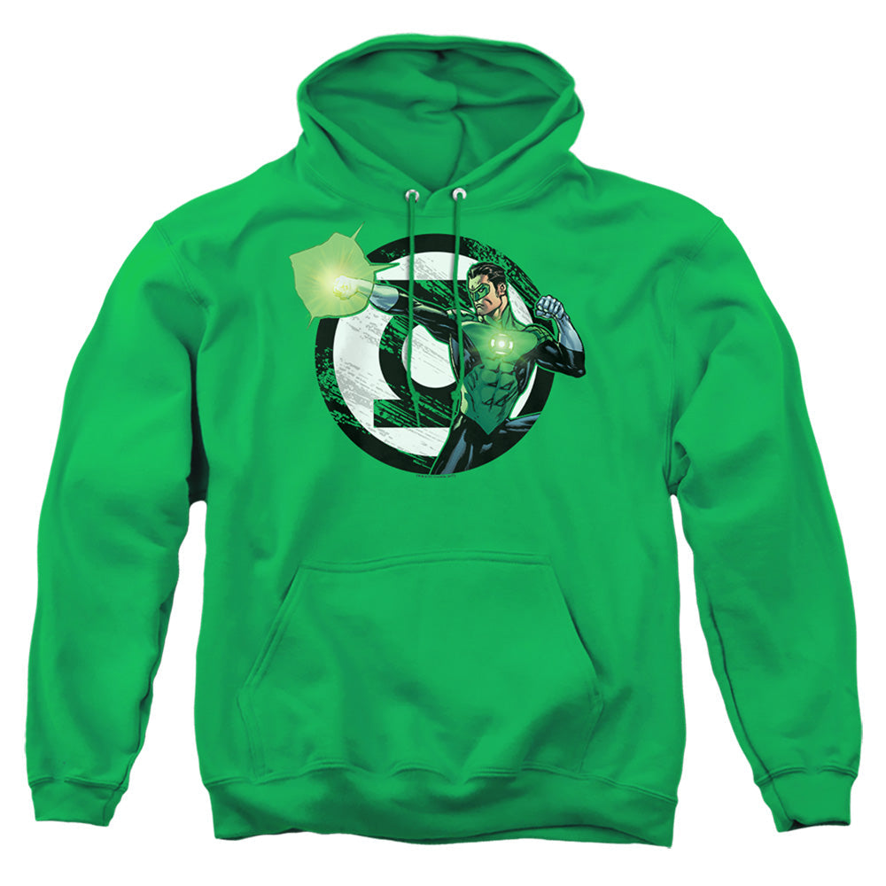 Justice League Of America Blasting Logo Mens Hoodie Kelly Green