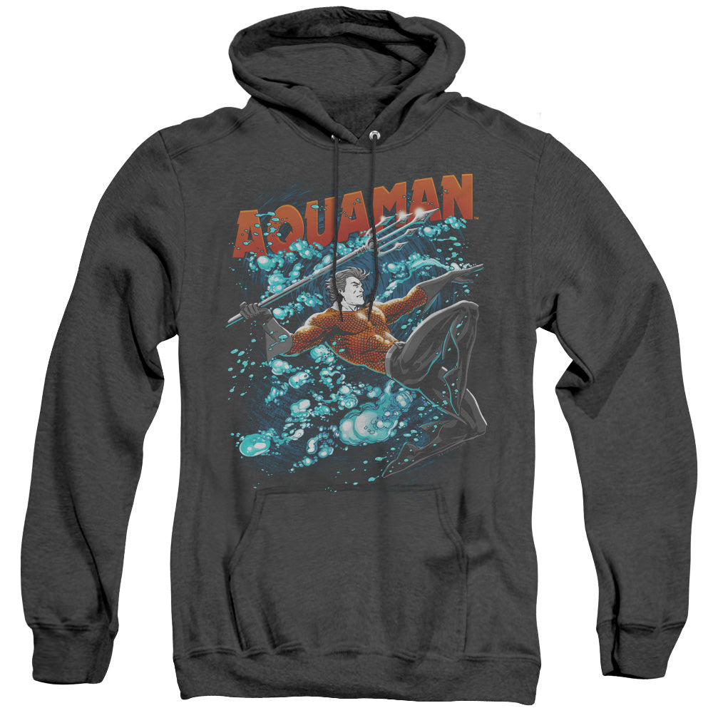Justice League Of America Aqua Bubbles Heather Mens Hoodie Black