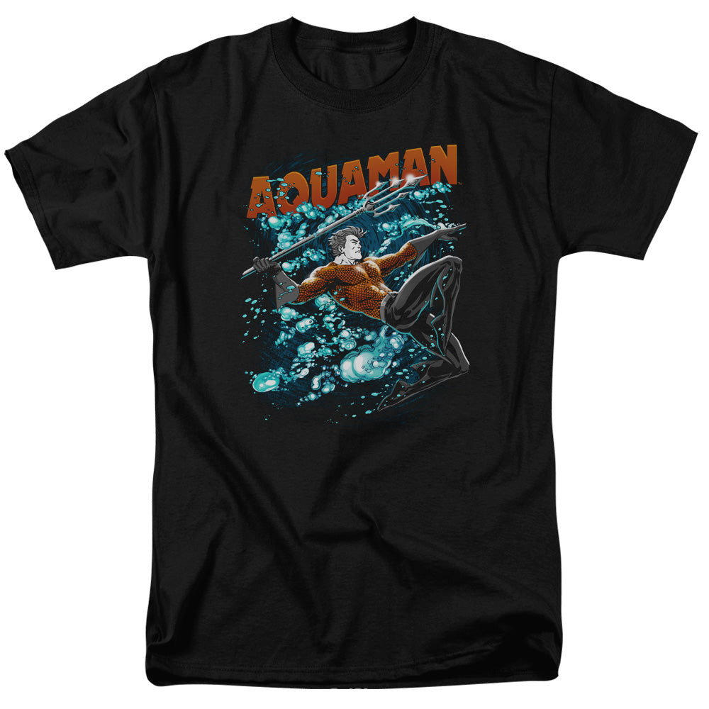 Justice League Of America Aqua Bubbles Mens T Shirt Black