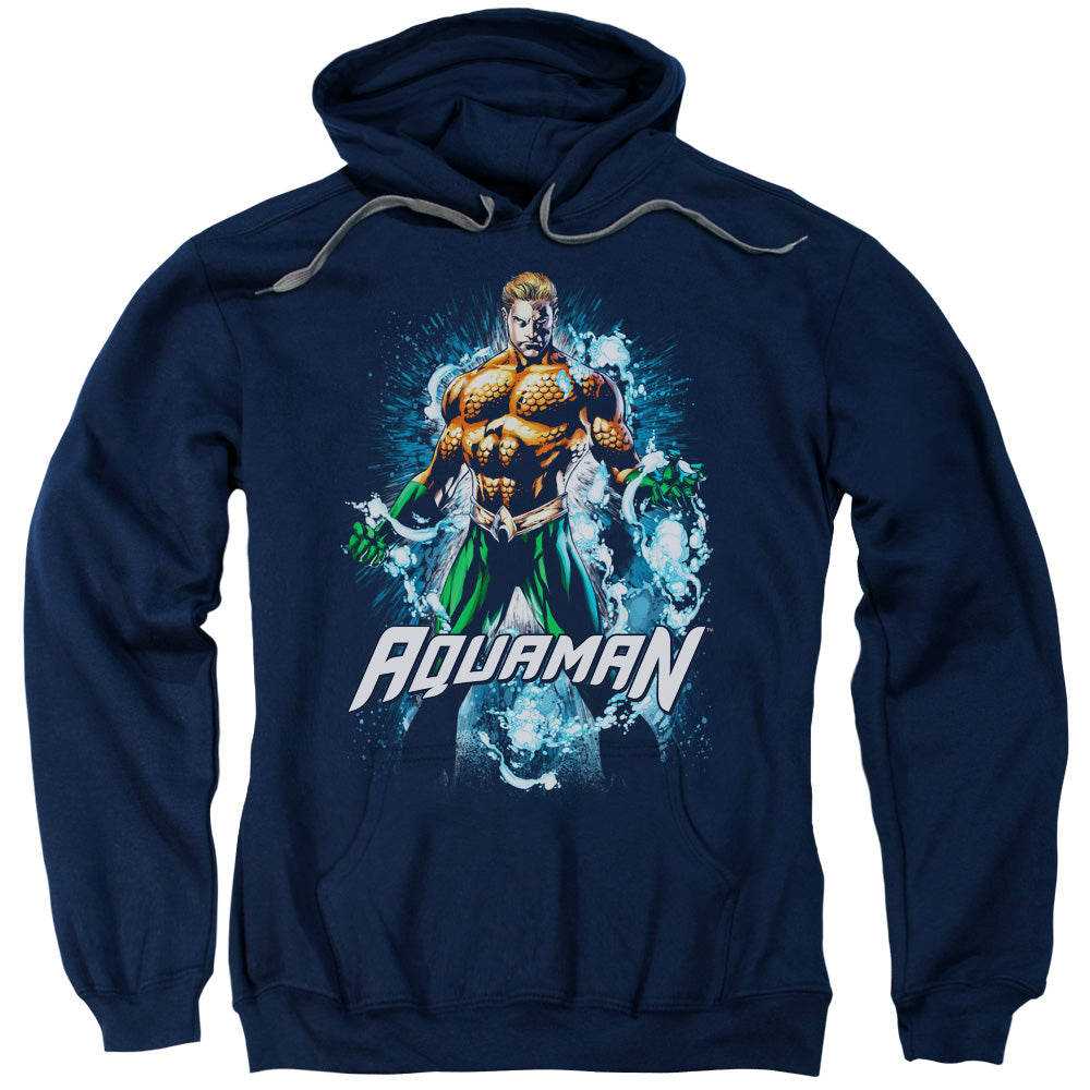 Justice League Water Powers Mens Hoodie Navy Blue