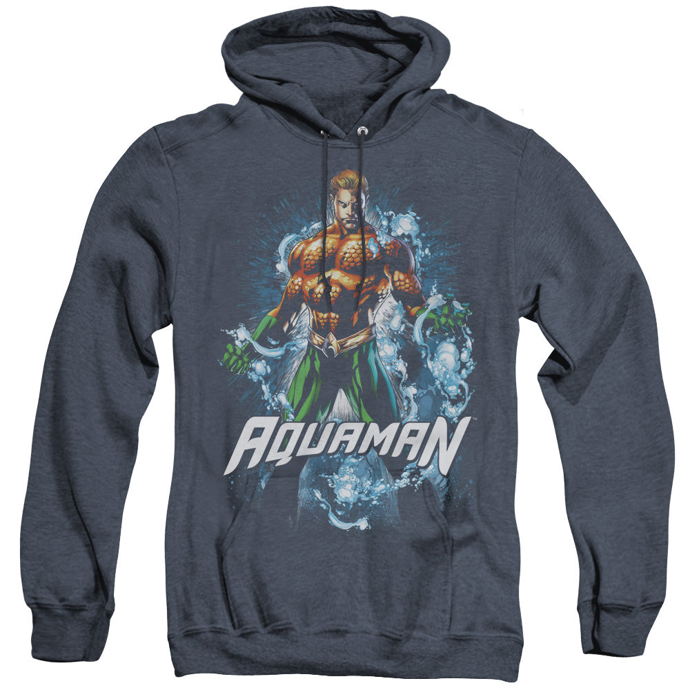Justice League Of America Water Powers Heather Mens Hoodie Navy