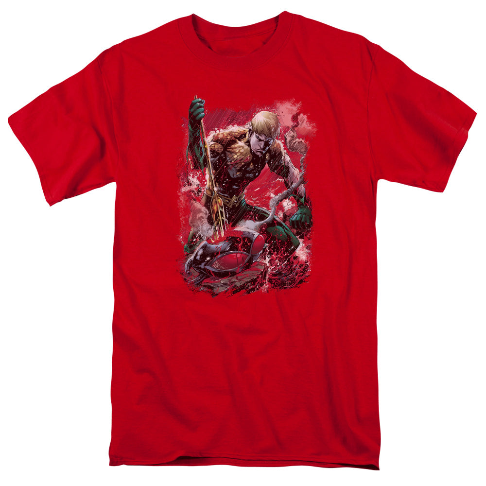 Justice League Of America Finished Mens T Shirt Red