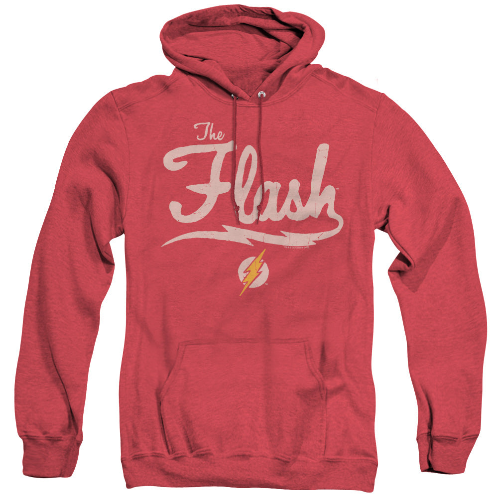 Justice League Of America Old School Flash Heather Mens Hoodie Red