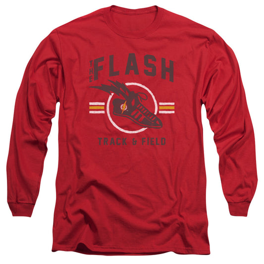 Jla Track And Field Mens Long Sleeve Shirt Red Officially Licensed