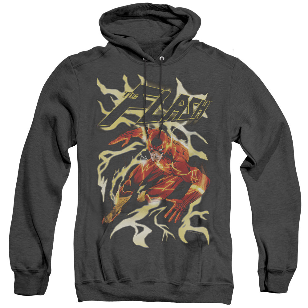 Justice League Of America Electric Run Heather Mens Hoodie Black
