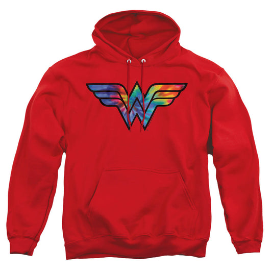 Dc Wonder Woman Wonder Woman Tie Dye Logo Mens Hoodie Red