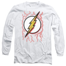 Load image into Gallery viewer, Dc Flash Airbrush Bolt Mens Long Sleeve Shirt White Officially Licensed