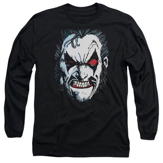 Jla In Lo Face Mens Long Sleeve Shirt Black Officially Licensed