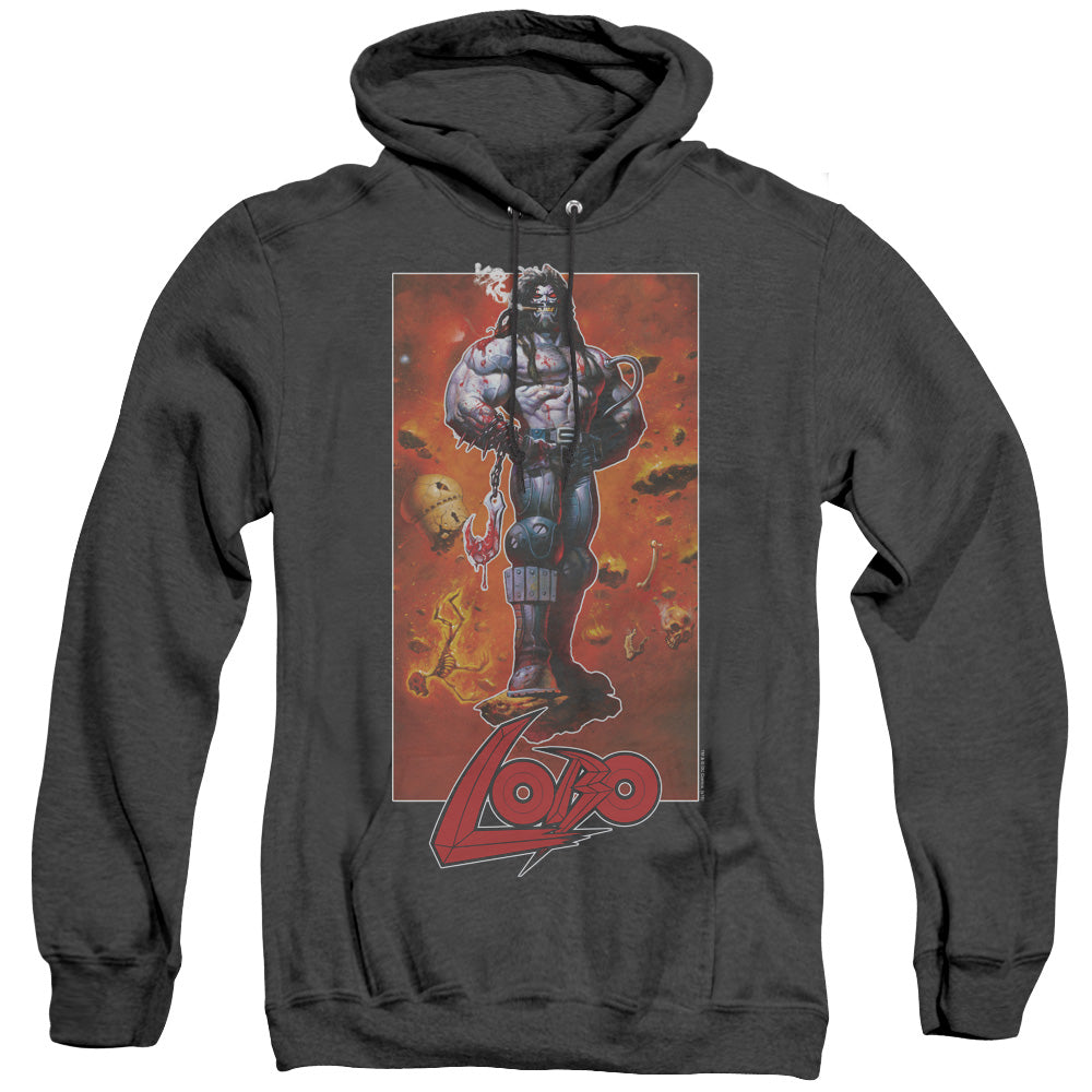 Justice League Lobo Pose Heather Mens Hoodie Black