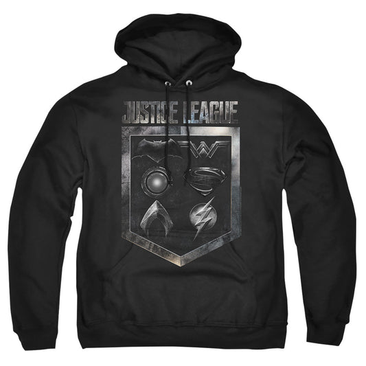 Justice League Movie Shield Of Emblems Mens Hoodie Black