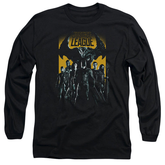 Justice League Movie Stand Up To Evil Mens Long Sleeve Shirt Black Officially Licensed