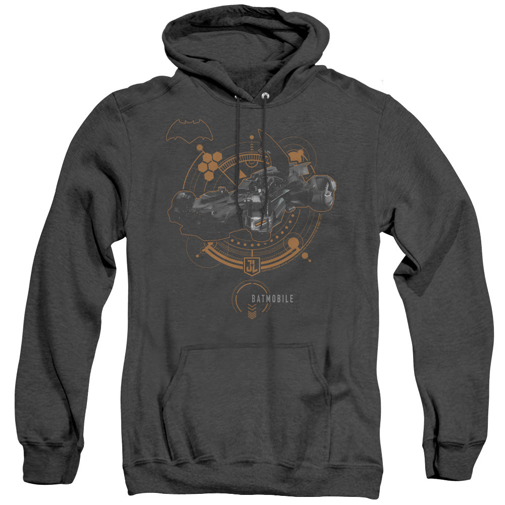 Justice League Movie Batmobile Heather Mens Hoodie Black