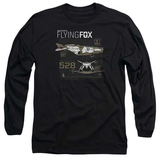 Justice League Movie Flying Fox Mens Long Sleeve Shirt Black Officially Licensed