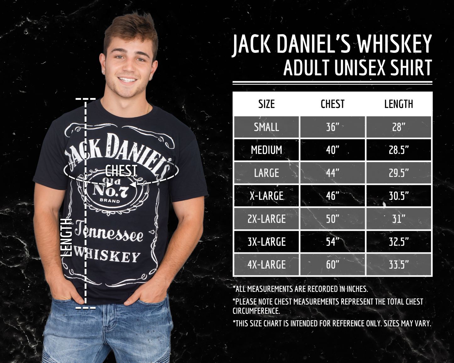 Jack Daniel's Whiskey Old No. 7 Tennessee Label T Shirt