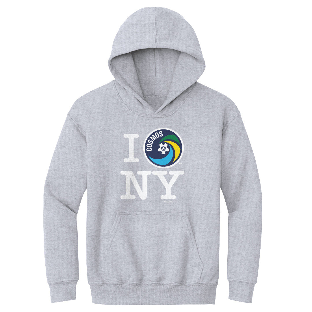 New York Cosmos I Love NY WHT Kids Youth Hoodie 500 Level Officially Licensed Fan Gear
