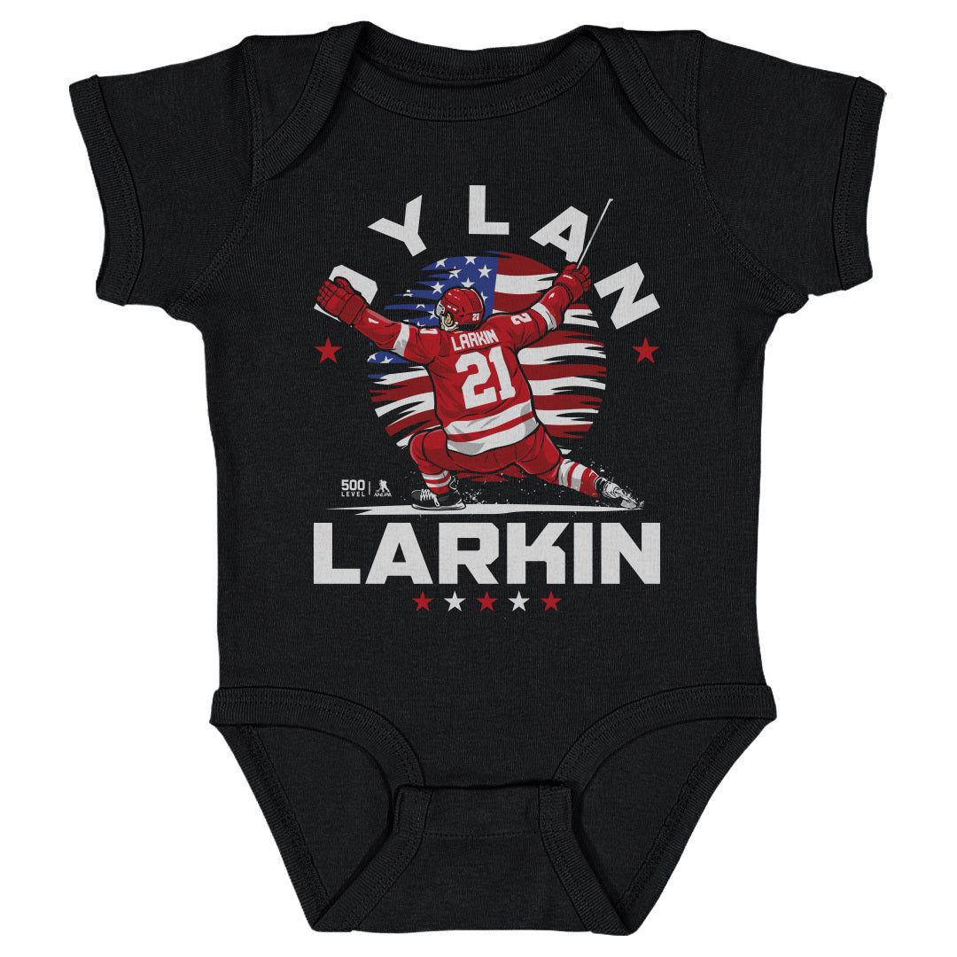 Dylan Larkin Detroit USA Flag Celebration WHT