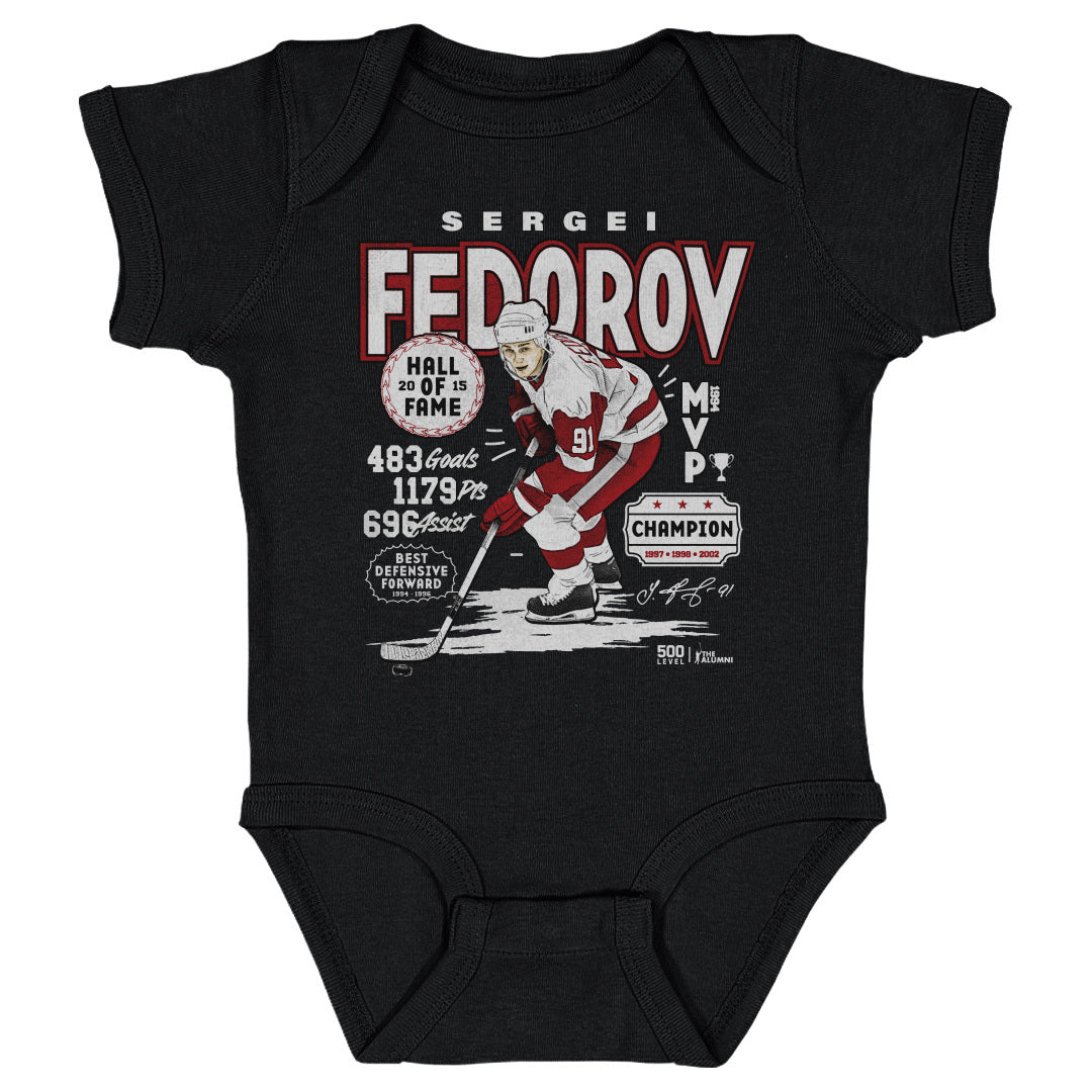 Sergei Fedorov Detroit Vintage Stats WHT