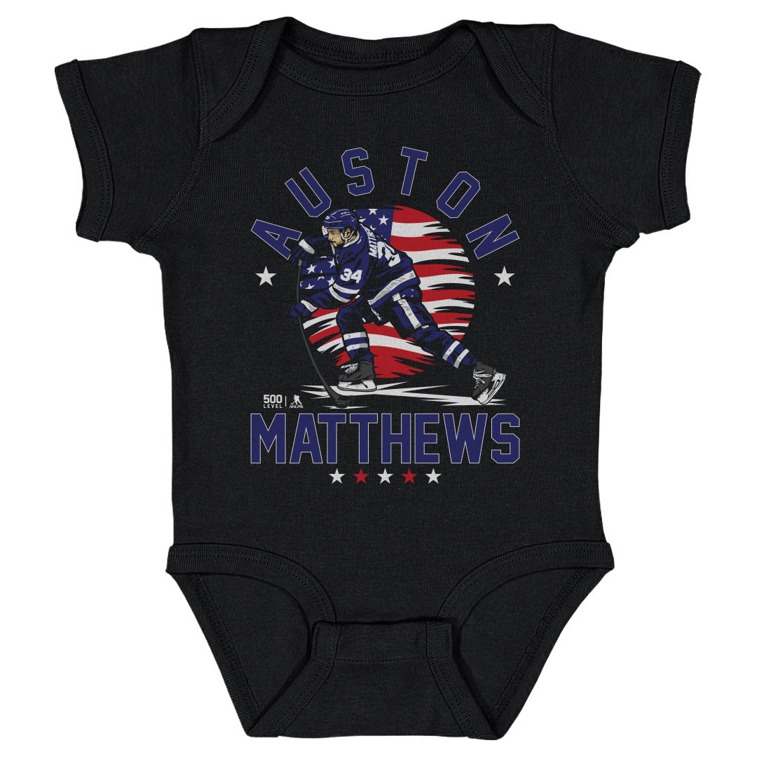 Auston Matthews Toronto USA Flag WHT