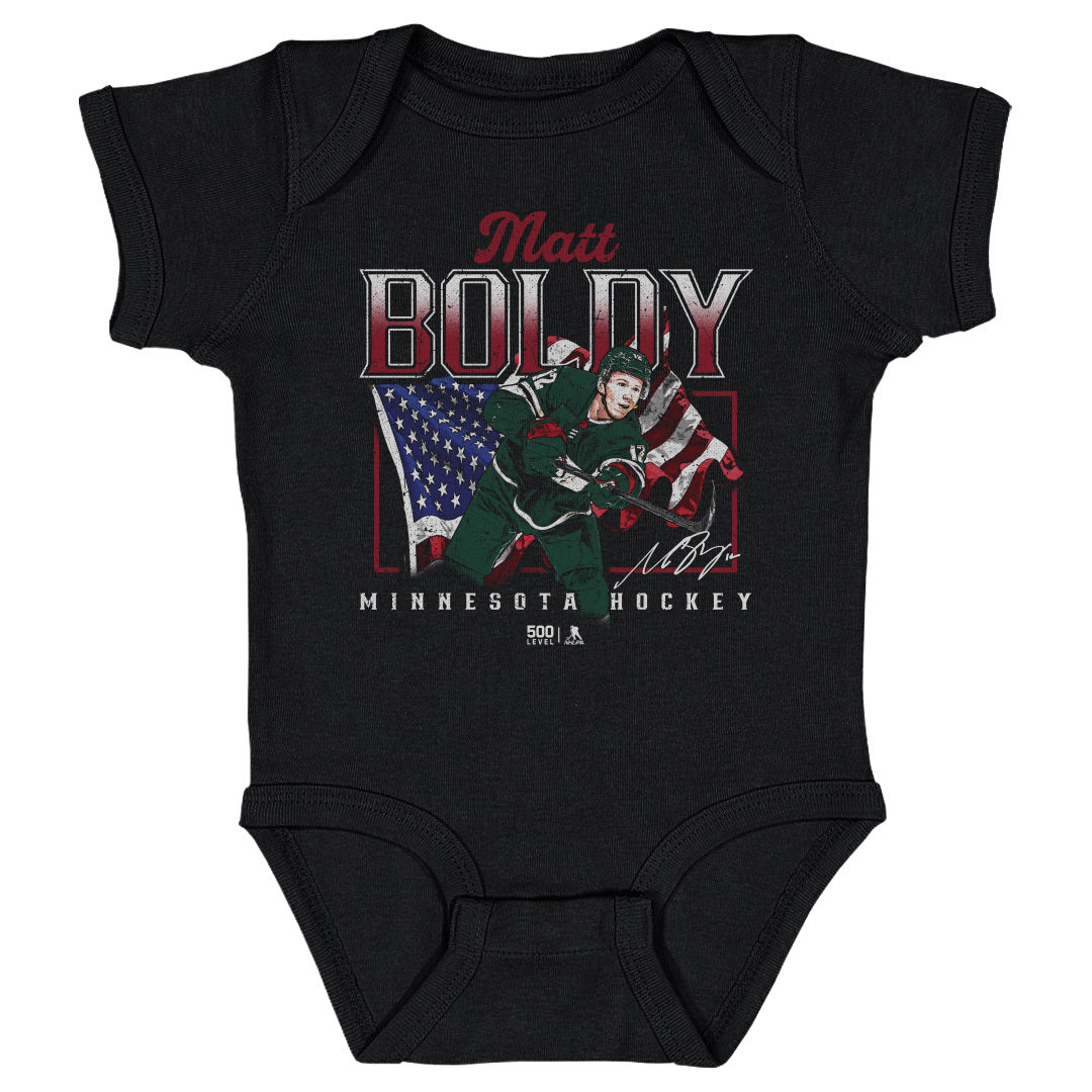 Matt Boldy Minnesota USA Flag WHT