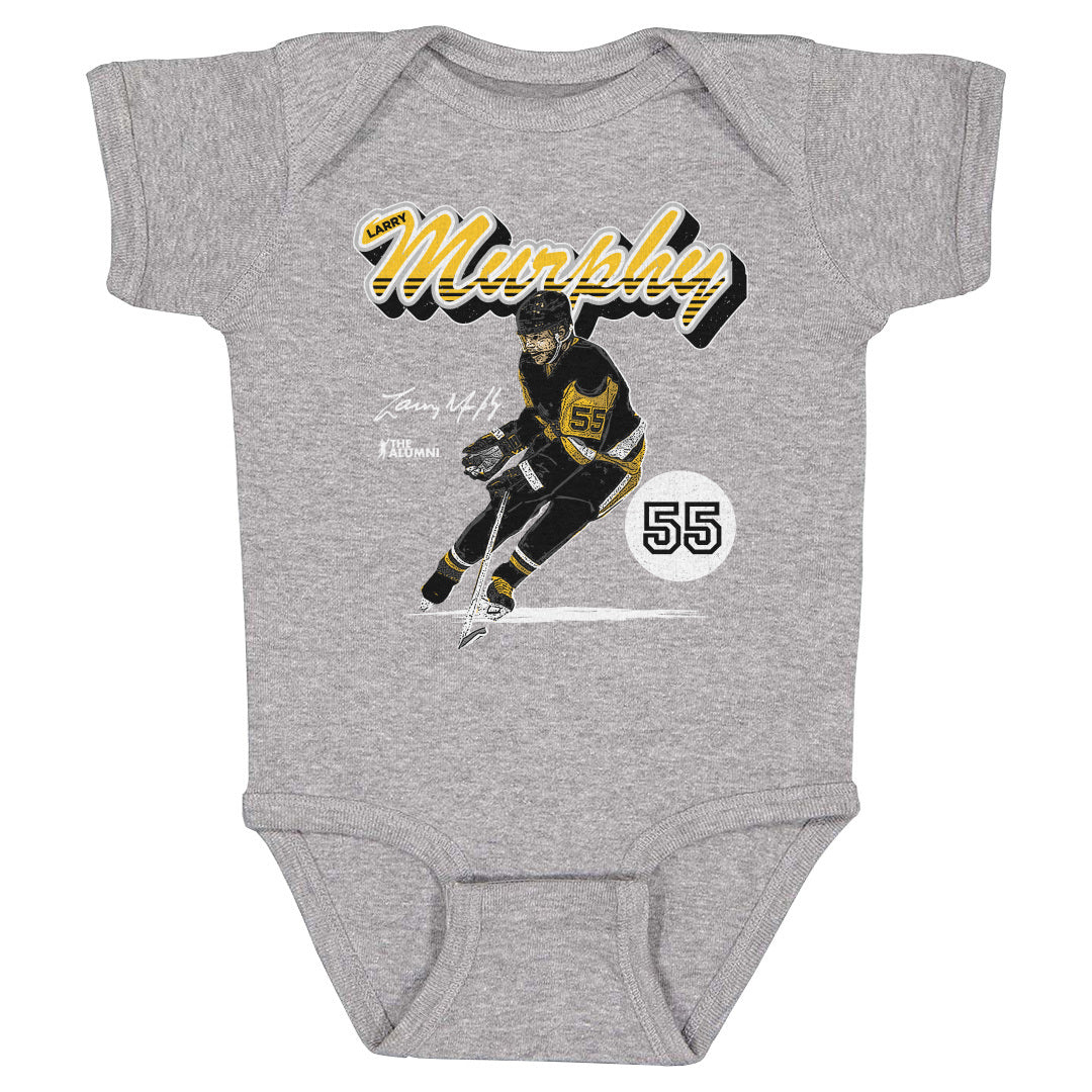 Larry Murphy Pittsburgh Retro Script WHT