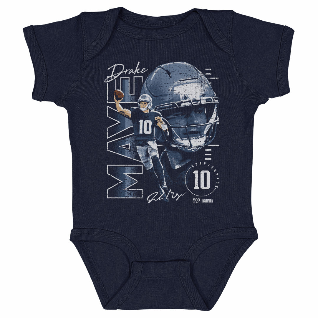 Drake Maye New England Vertical Name WHT
