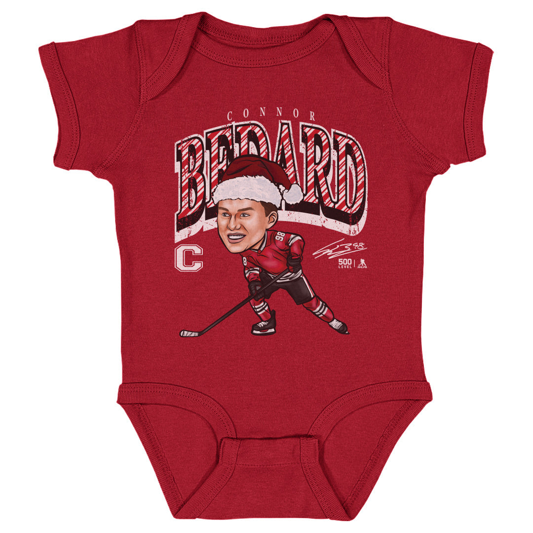 Connor Bedard Chicago Cartoon Santa Hat WHT
