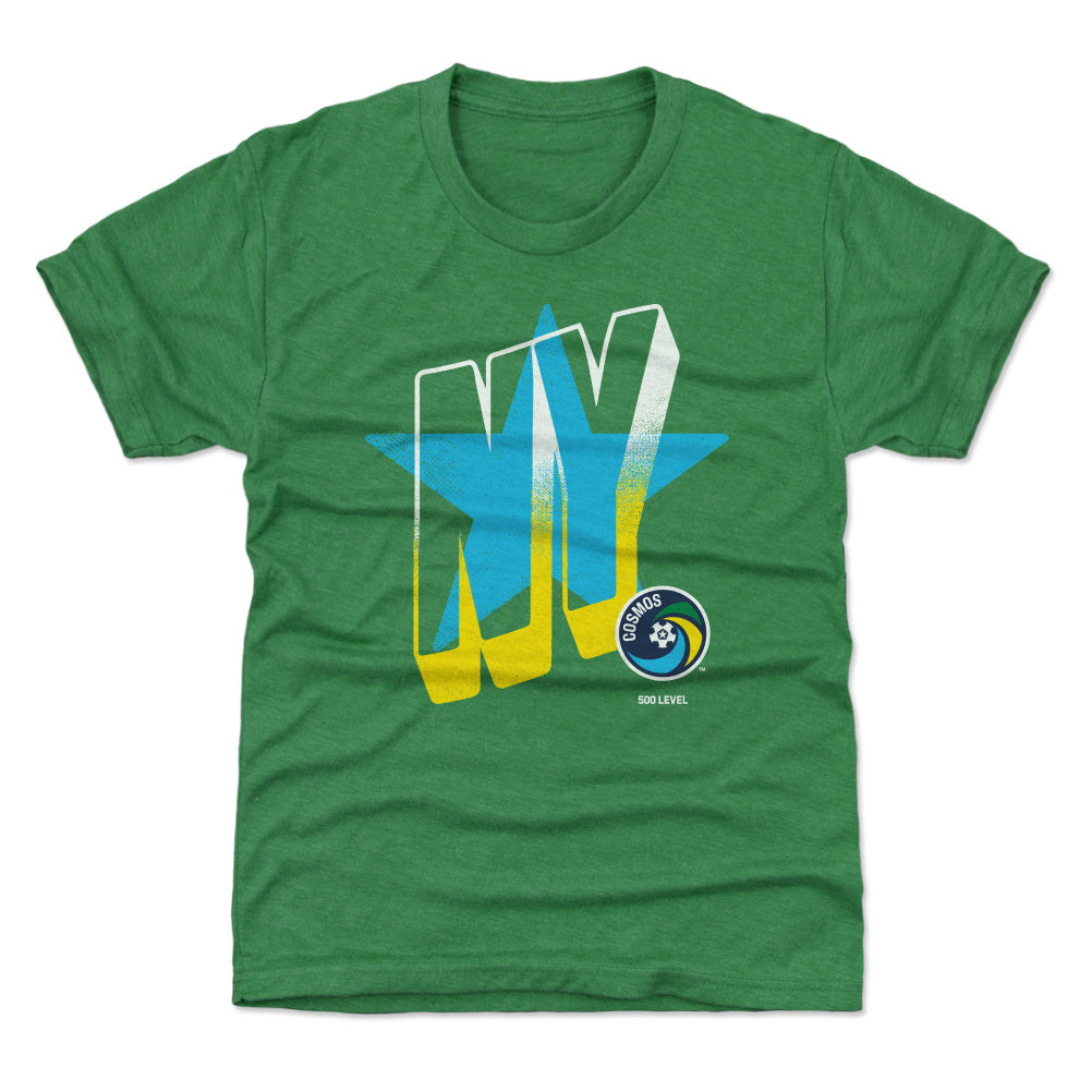 New York Cosmos Wave Bold WHT Kids T Shirt 500 Level Officially Licensed Fan Gear