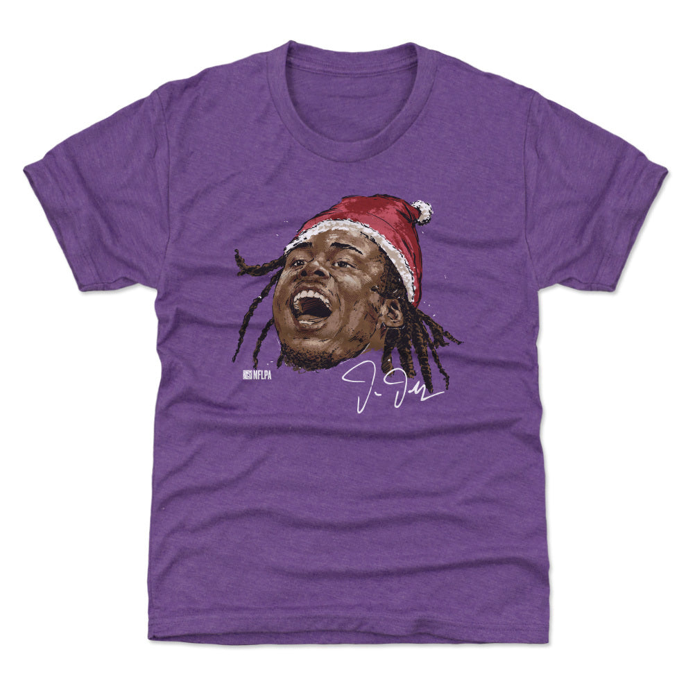 Justin Jefferson Minnesota Portrait Santa Hat WHT
