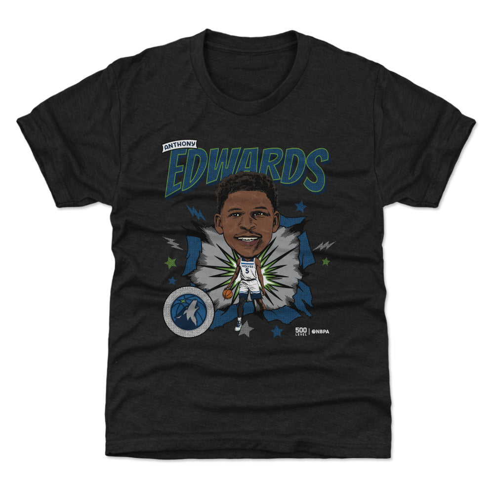 Anthony Edwards Minnesota Timberwolves Caricature Retro WHT