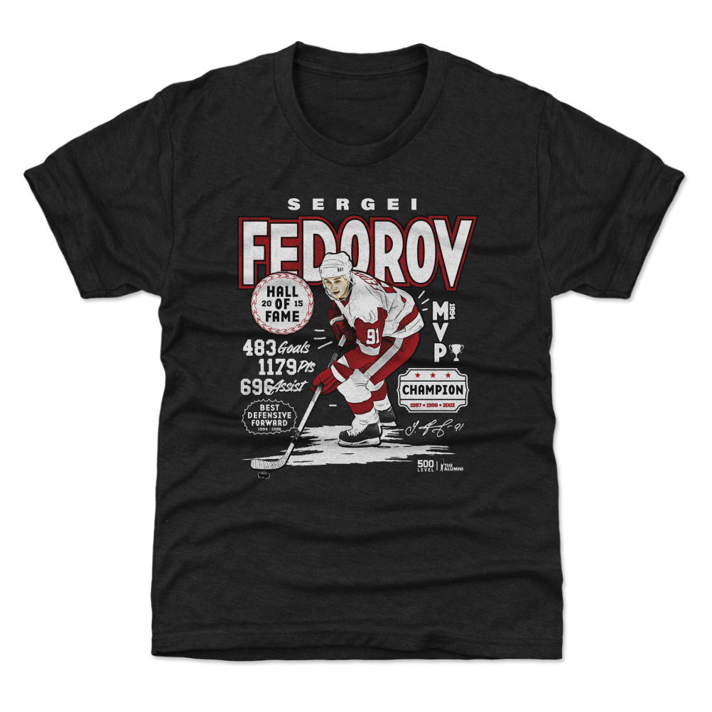 Sergei Fedorov Detroit Vintage Stats WHT