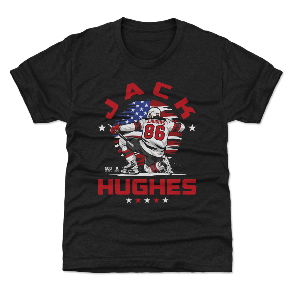 Jack Hughes New Jersey USA Flag Celebration WHT