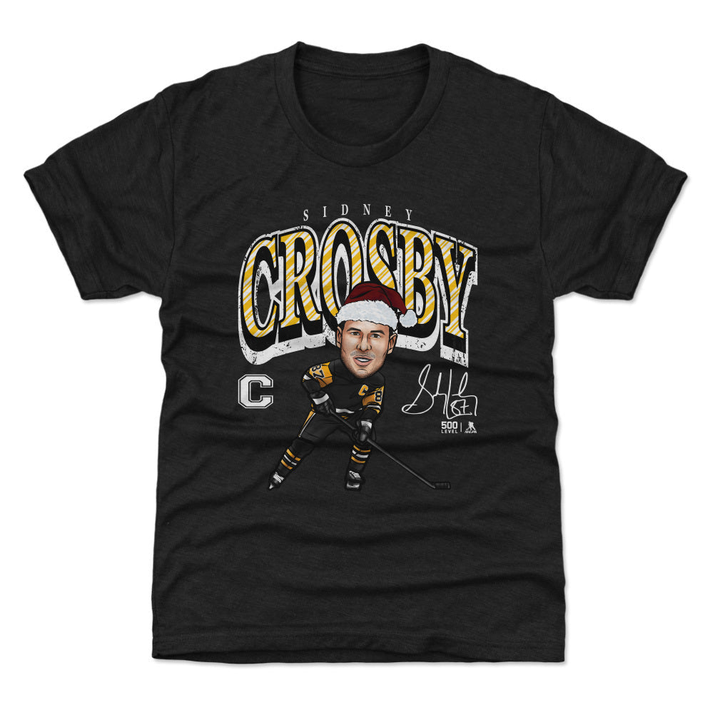 Sidney Crosby Pittsburgh Cartoon Santa Hat WHT