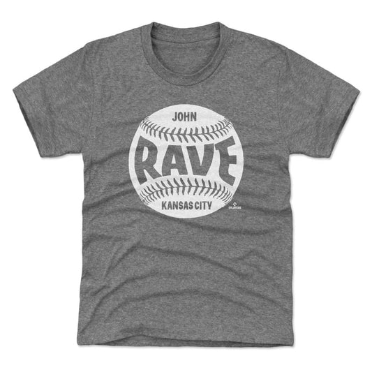 John Rave Kansas City Baseball WHT Kids T Shirt 500 Level Officially Licensed Fan Gear