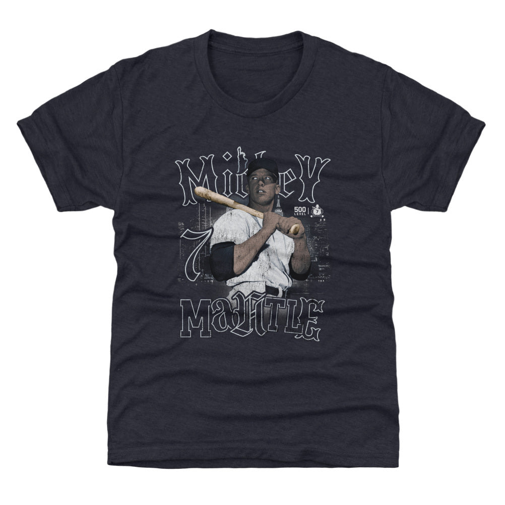 Mickey Mantle New York Y Skyline WHT