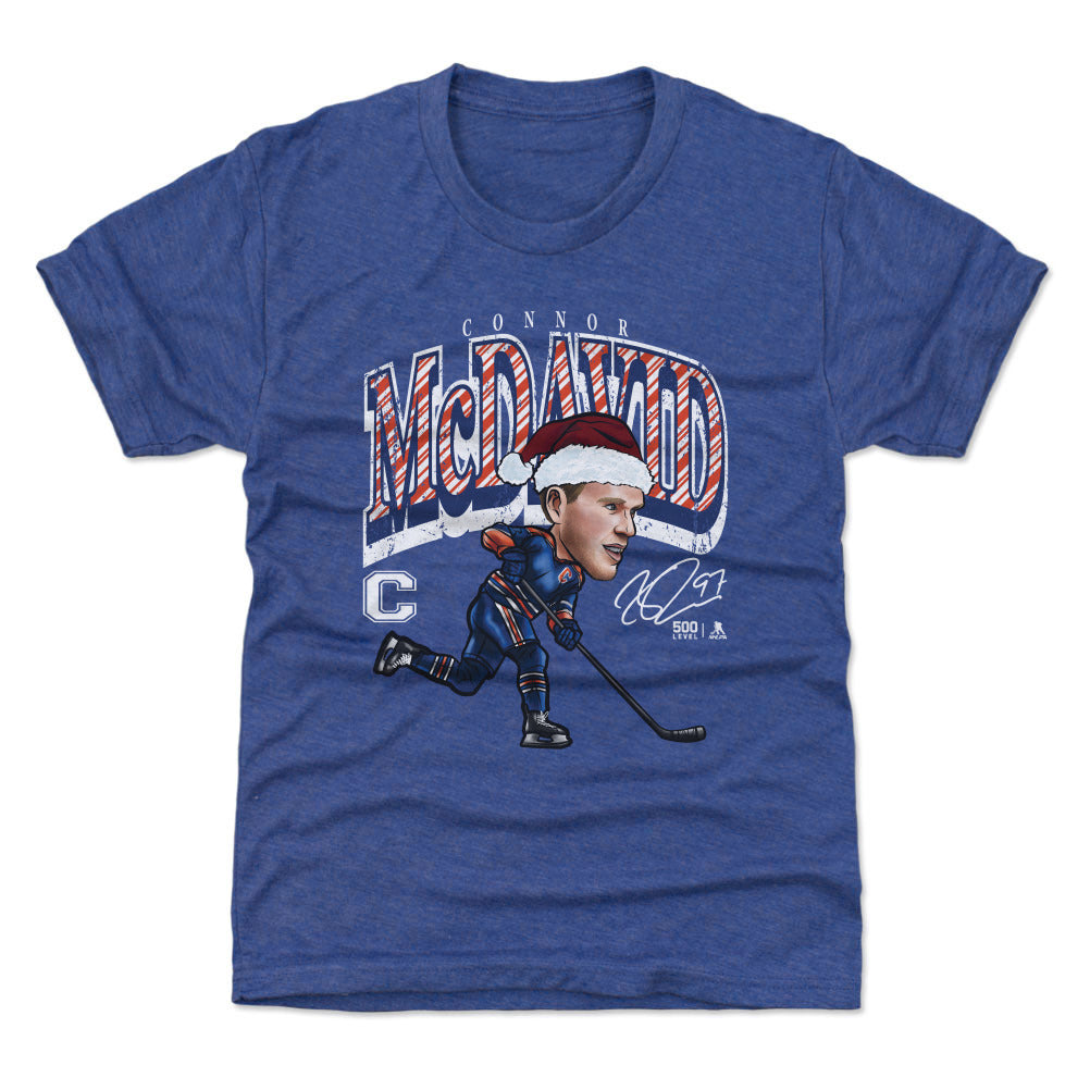 Connor McDavid Edmonton Cartoon Santa Hat WHT