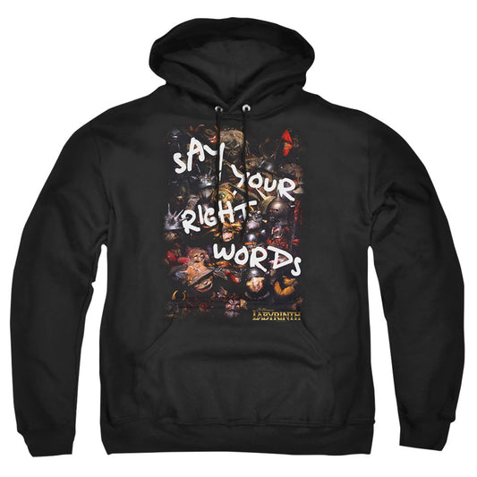 Labyrinth Right Words Mens Hoodie Black