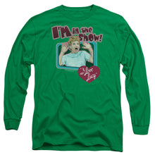 Load image into Gallery viewer, I Love Lucy Put Me in the Show Mens Long Sleeve Shirt Kelly Green