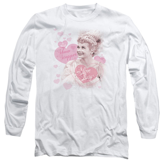 I Love Lucy Show Stopper Mens Long Sleeve Shirt White Officially Licensed