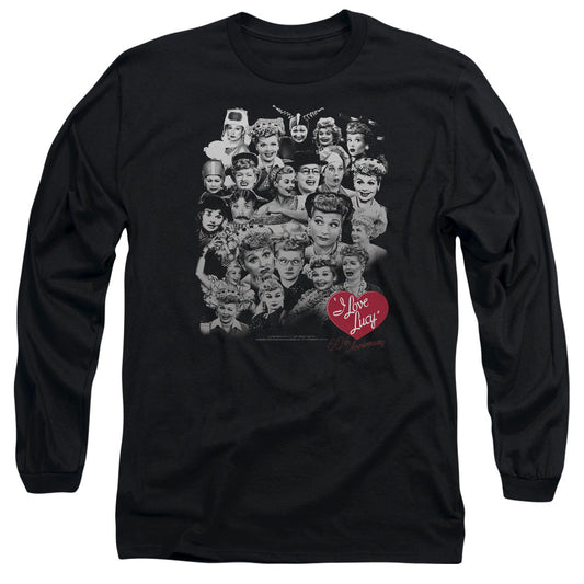 I Love Lucy 60 Years Of Fun Mens Long Sleeve Shirt Black Officially Licensed